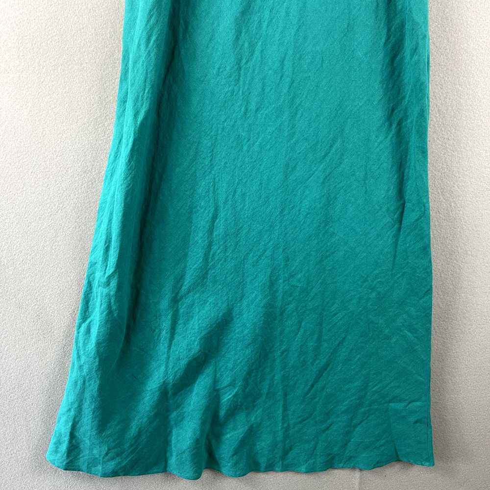 J Crew Gwyneth Linen Maxi Dress Womens 16T Green Coastal Minimal Beach NWT - Picture 12 of 16